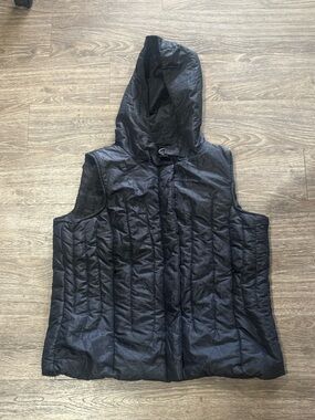KC Collections Black Puffer Vest with Hood